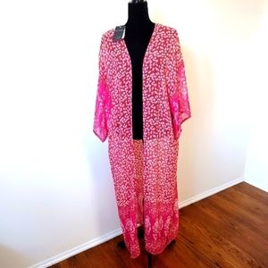 Wild Nomad Open Front See Through Kimono Sz Free Size NWT